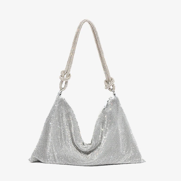 AVA | Glitter Dames Tas Met Kettinghengsel – Luxe, Verfijnd, Compact