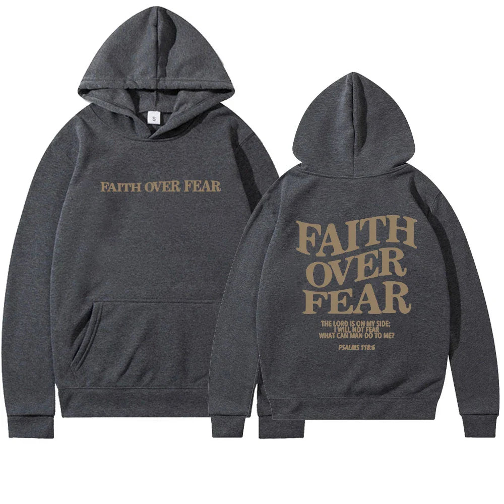 FAITH | Hoodie Voor Dames Met ‘Faith Over Fear’ Print – Zacht, Geloofsvol & Perfect Voor Elke Dag