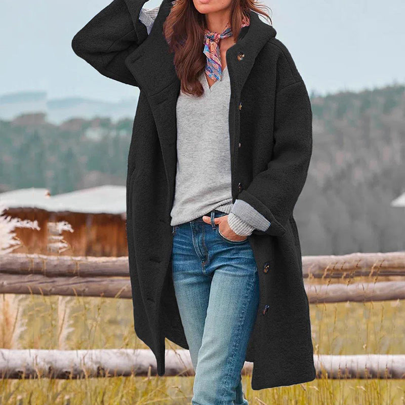 HADLEY | Stijlvolle Warme Wollenjas Voor Dames Met Knopen – Warm, Elegant & Windproof Voor Elk Avontuur