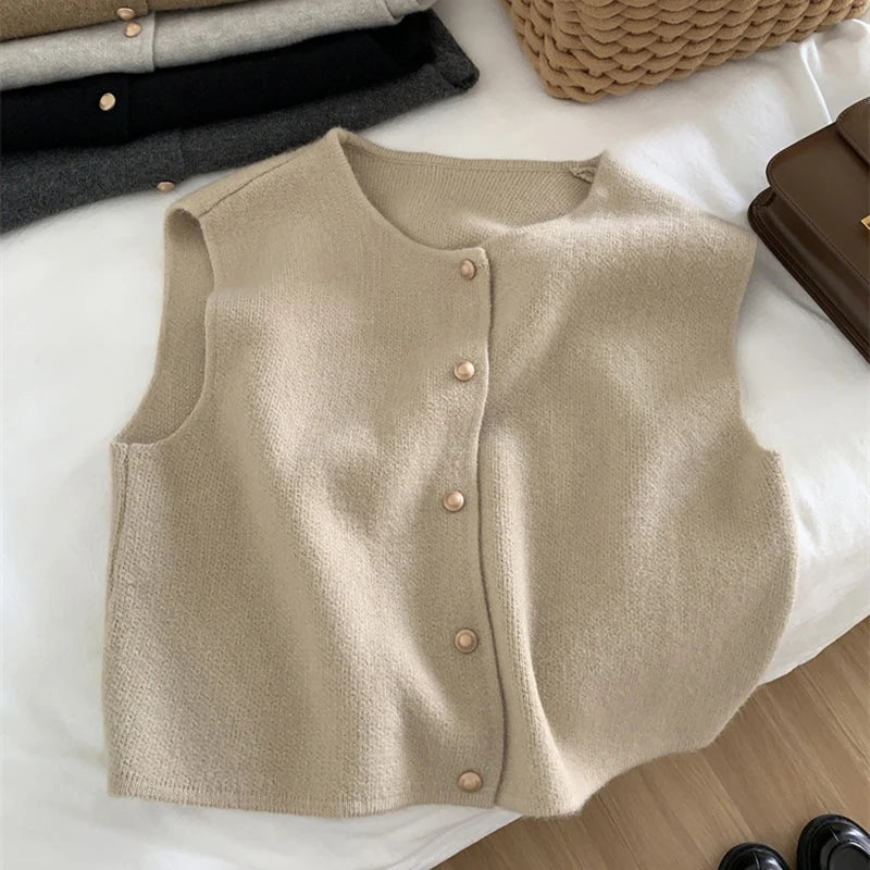 LIEKE | Wolle Dames Gilet Met Klassieke Knoopsluiting - Chic, Elegant & Comfortabel 