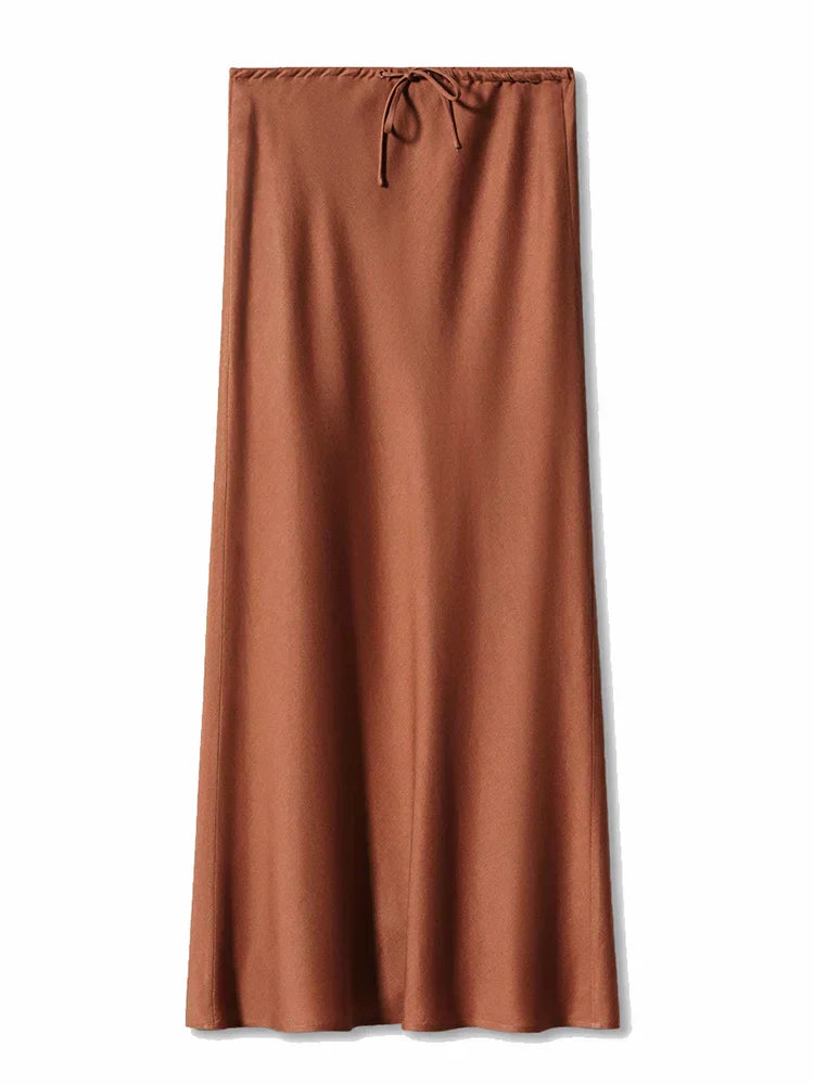 CHERISSE | Luxe Satijnen Dames Rok Met Verstelbare Taille - Zacht, Elegant & Makkelijk te Combineren