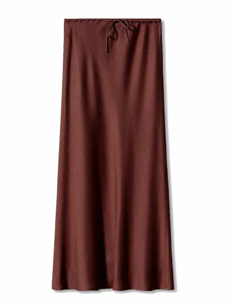 CHERISSE | Luxe Satijnen Dames Rok Met Verstelbare Taille - Zacht, Elegant & Makkelijk te Combineren