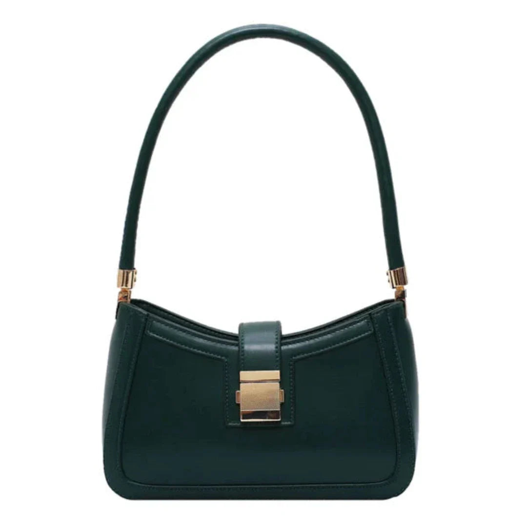 FLORE | Dames Leren Handtas Met Unieke Gesp Sluiting – Gestructureerd Design Met Flap En Metalen Sluiting – Tijdloos En Elegant