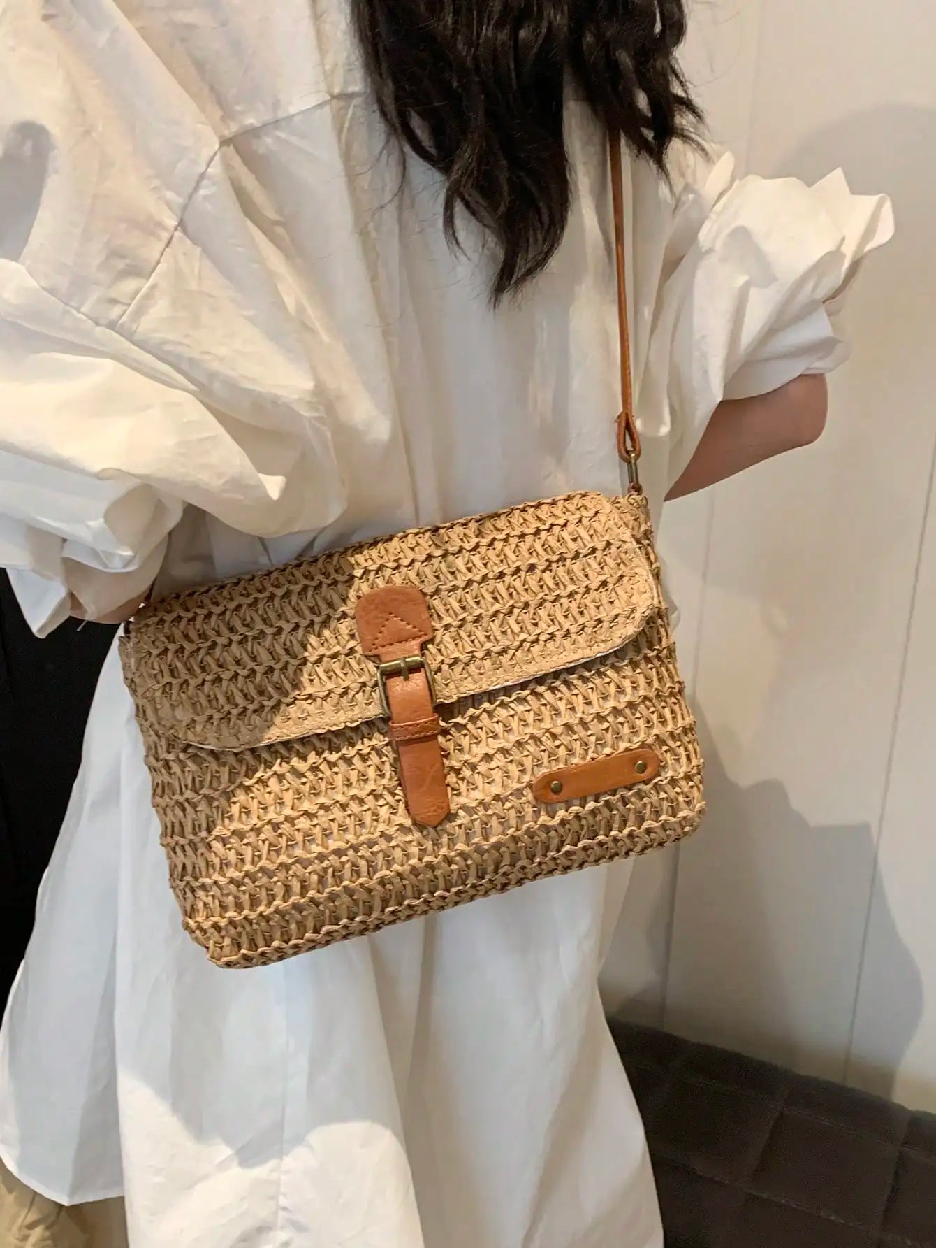 YUKO | Zomerse Geweven Dames Schoudertas in Rietstijl - Zomers, Functioneel & Perfect Voor op Vakantie
