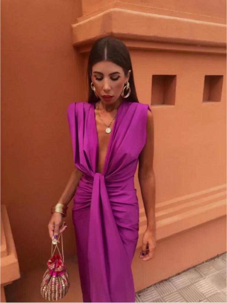 AMELIA | Elegante Avondjurk Voor Dames Met Bijzondere V-Hals Design - Stijlvol & Chic