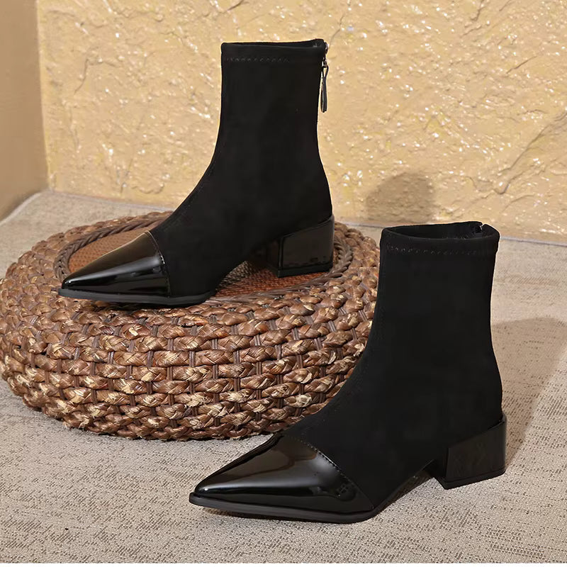 GRACIA | Klassieke Enkel Laarsjes Voor Dames Met GlansLak Details - Stijlvol, Elegant & Comfortabel