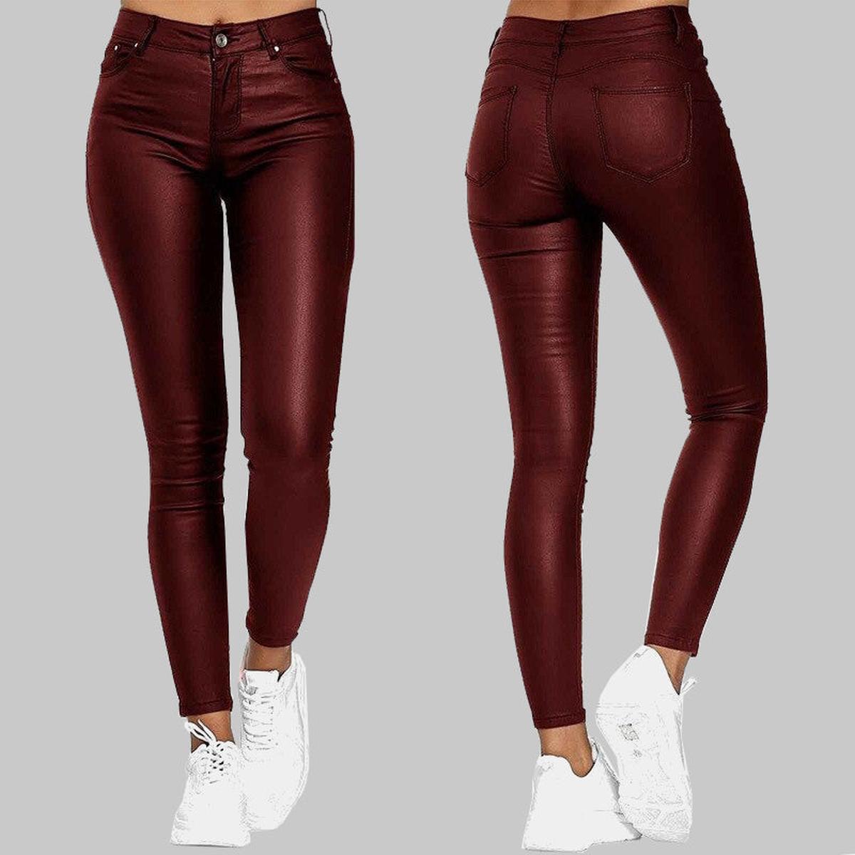 PU Leren Skinny Broek Voor Dames | Hoge Taille Stretch Kunstleer Legging