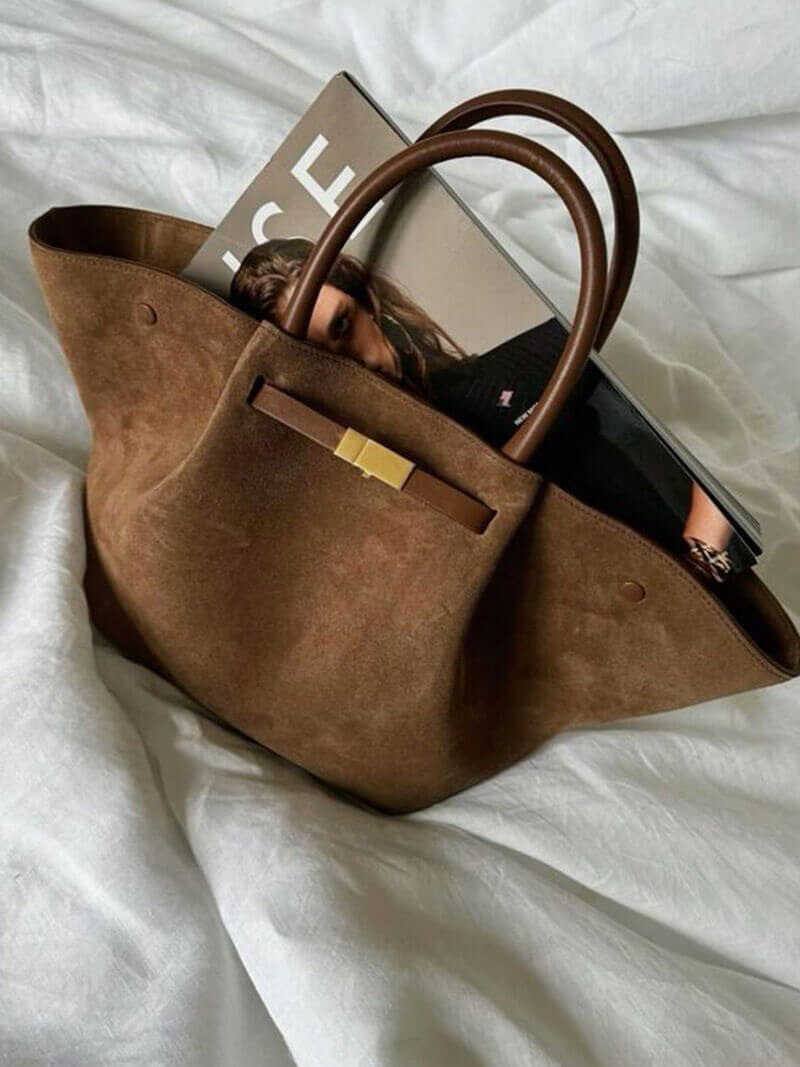 Vegan Suède Tote Tas Dames | Luxe Handtas Met Ruim Design & Duurzaam Vegan Leer