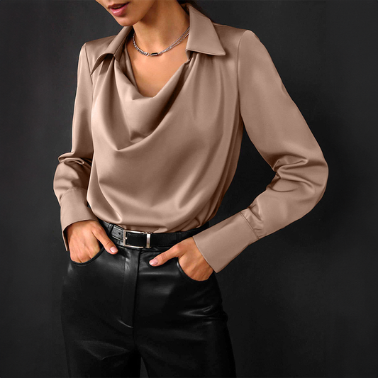 MILANA | Elegante Zijdeachtige Damesblouse – Vrouwelijk, Luxe & Comfortabel