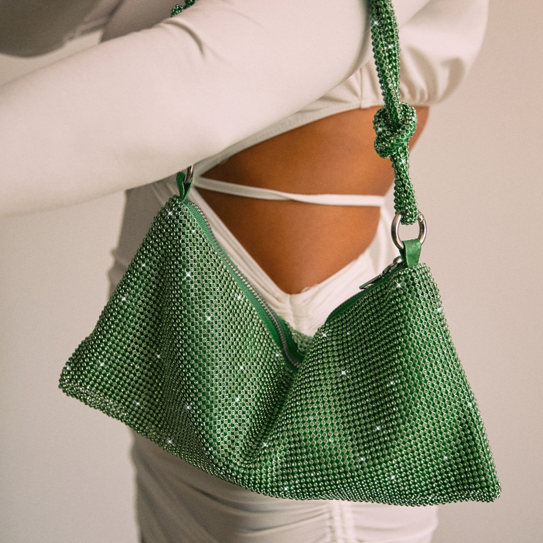 AVA | Glitter Dames Tas Met Kettinghengsel – Luxe, Verfijnd, Compact