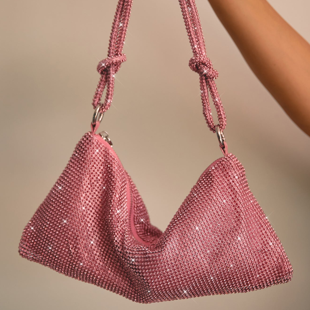 AVA | Glitter Dames Tas Met Kettinghengsel – Luxe, Verfijnd, Compact