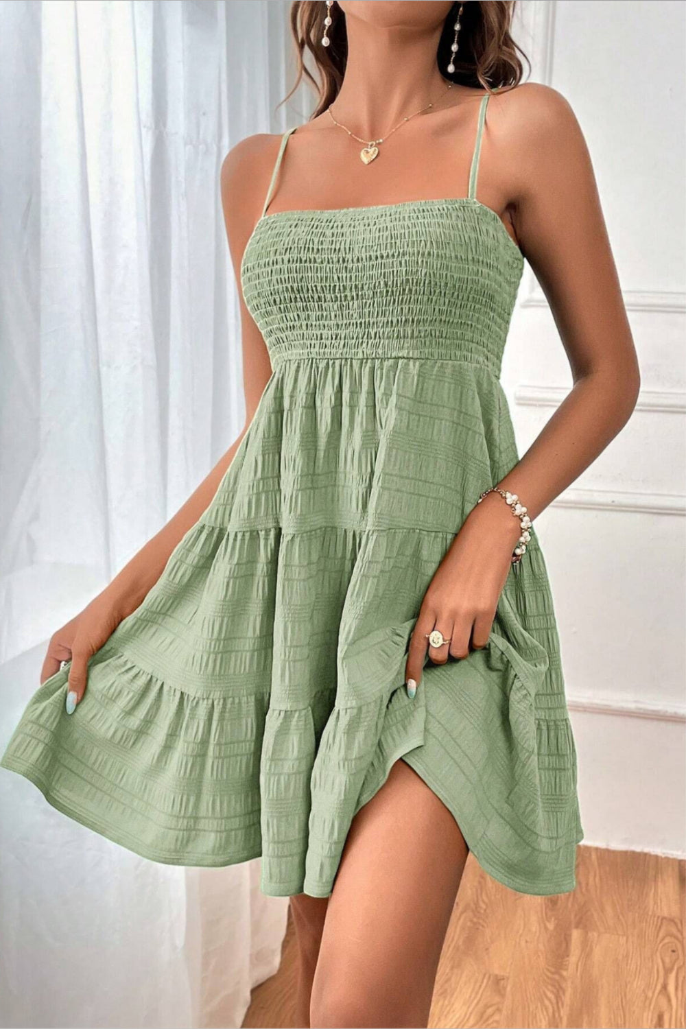 YUKI | Dames Zomer Jurk – Tiered Design – Verstelbare Bandjes – Casual Pasvorm – Licht & Speels
