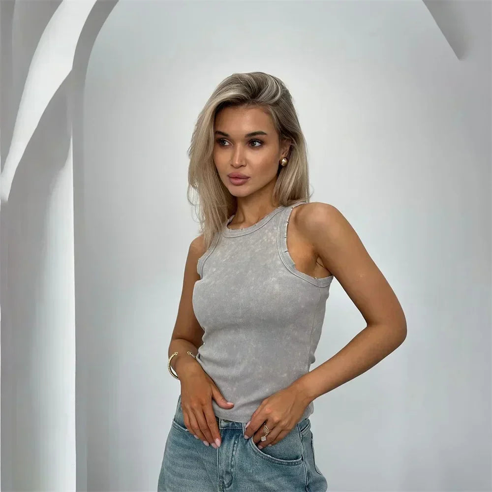 RIANE | Casual Ribbel Tanktop Voor Dames – Mouwloze Must-have voor Elke Dag