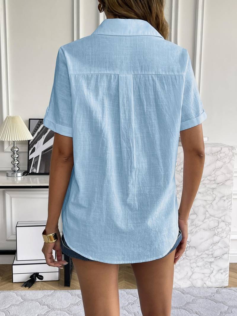 JULIA | Lichtgewicht Relaxed Fit Dames Blouse met Korte Mouwen – Casual Zomerfavoriet