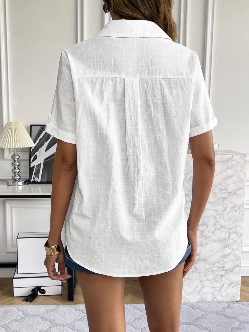 JULIA | Lichtgewicht Relaxed Fit Dames Blouse met Korte Mouwen – Casual Zomerfavoriet