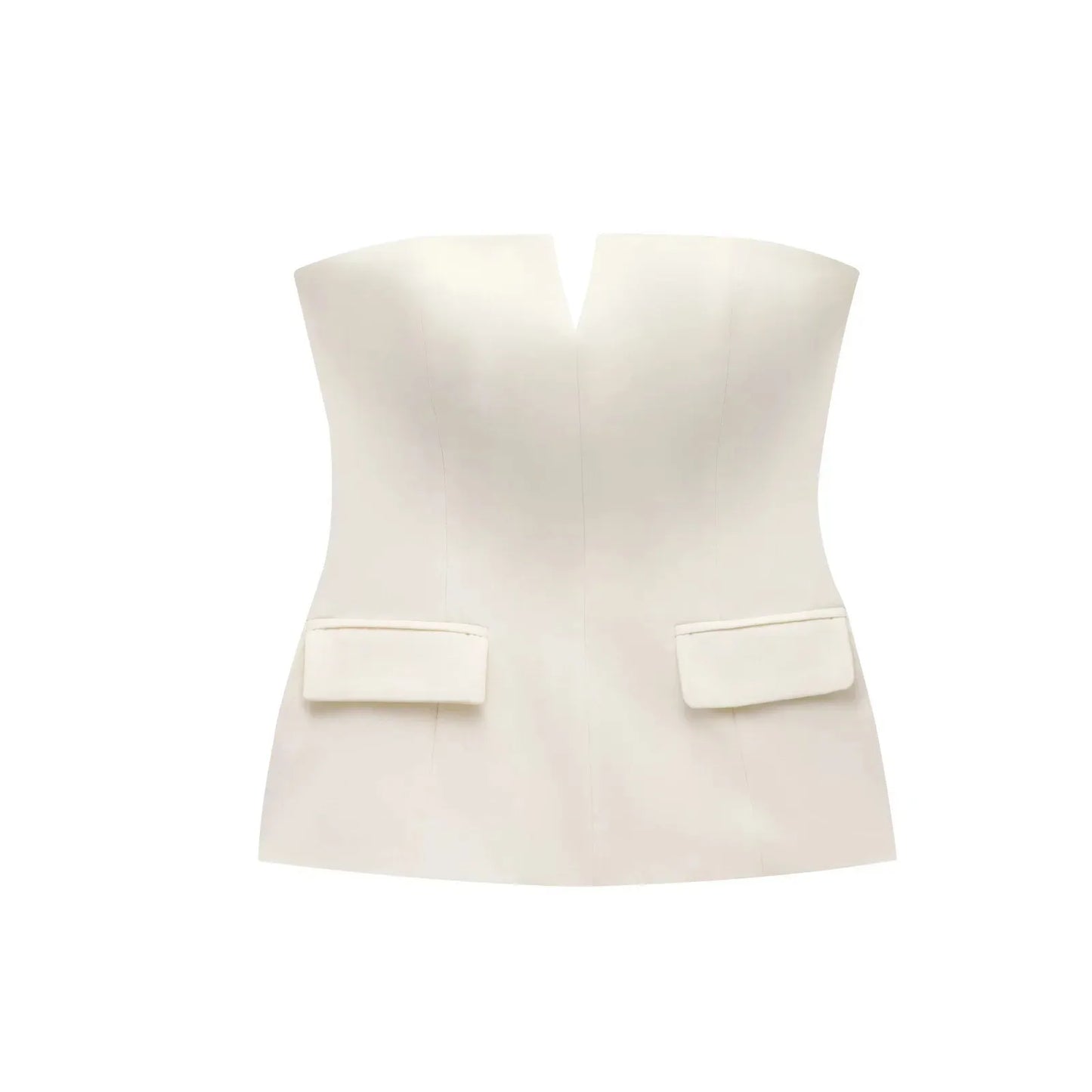MILA | Luxe Strapless Dames Top Met V-Hals En Antislip Detail – Elegant, Comfortabel & Blijft Perfect Zitten
