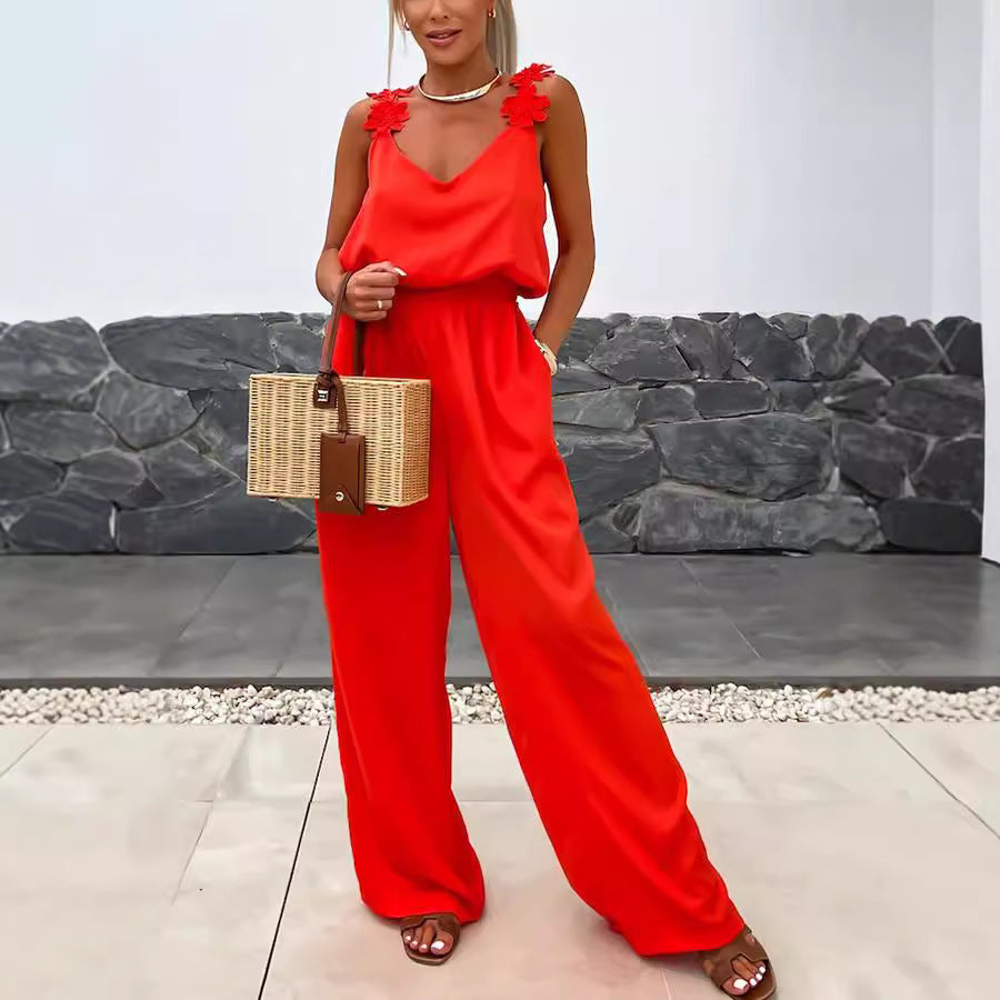 NOELLE | Luxe Satijnen Bloemen Jumpsuit Voor Dames – Stralend, Trendy & Uniek!