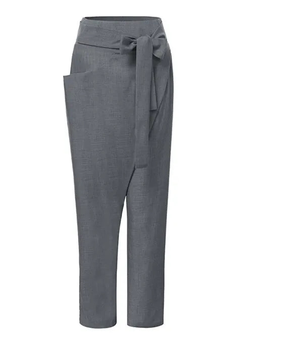 NOVA | Dames Wikkelbroek Met Hoge Taille – Asymmetrisch Design, Comfort Fit & Strikdetail