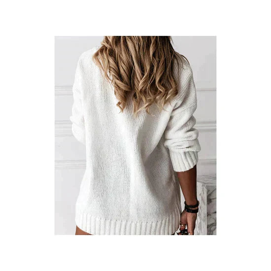 AELIANA | V-Hals Kasjmierlook Trui Voor Dames – Elegant, Comfortabel & Ideaal Voor Koude Dagen