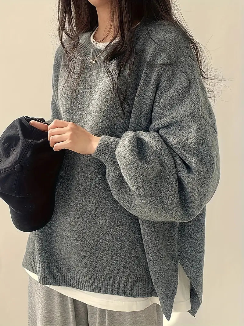 MARISKA | Oversized Damestrui Met Ballonmouwen – Heerlijk Warm, Zacht, Herfst & Winter