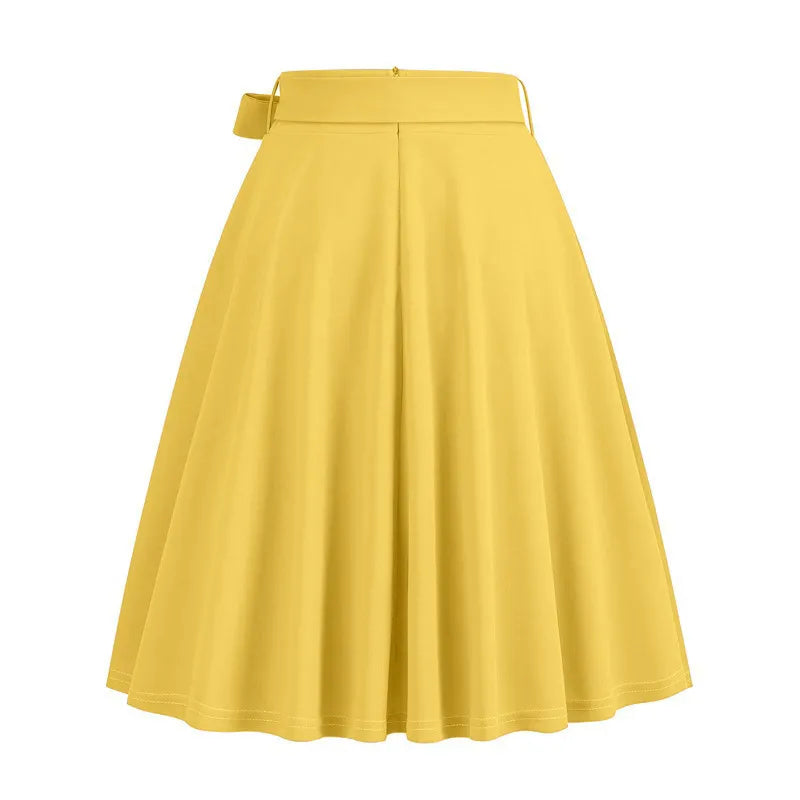 LOU | Elegante Dames A-lijn Midirok met Zijstrik – Hoog Getailleerd & Flatterend Silhouet