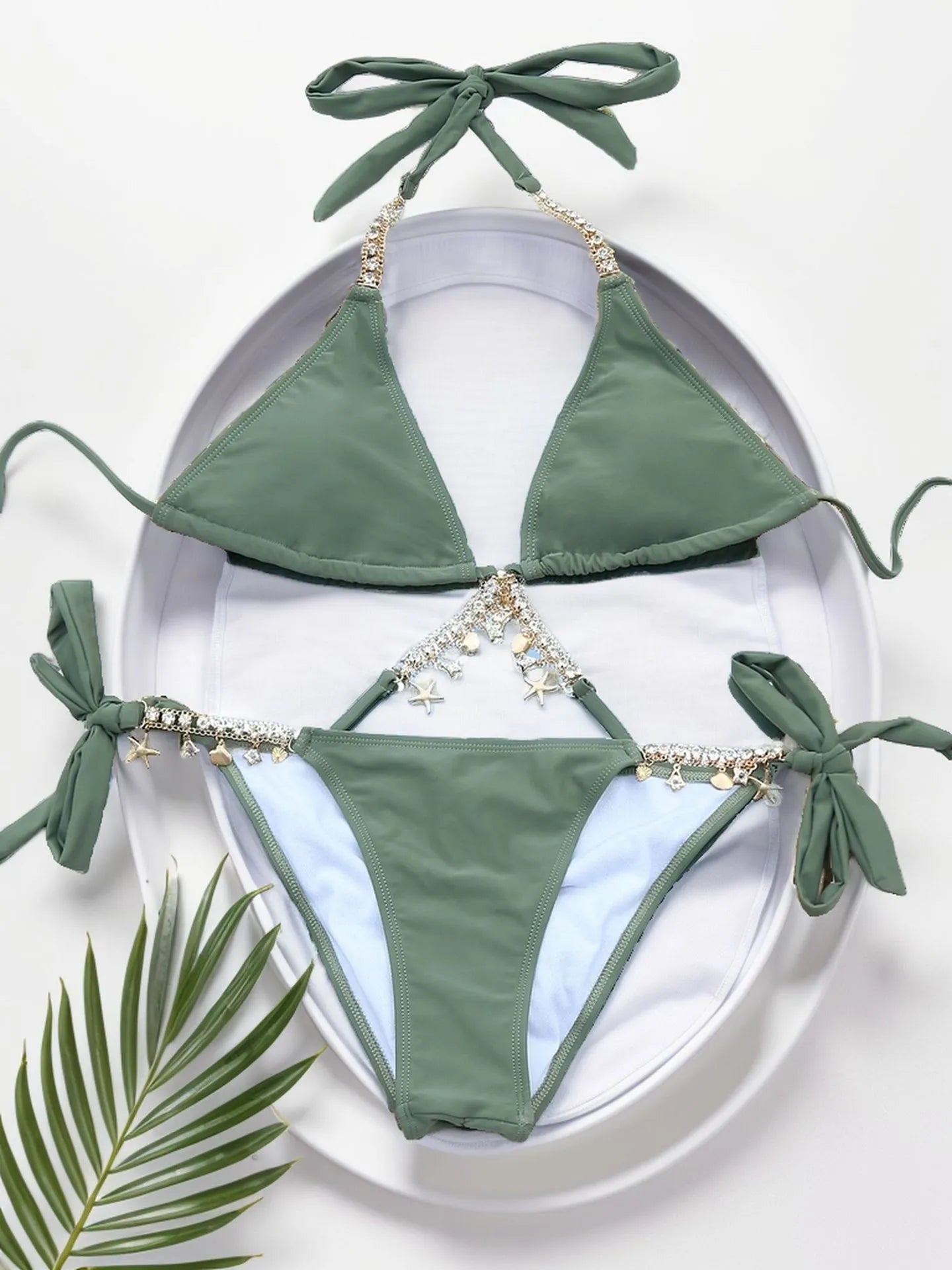 MARINA | Elegante Bikini met Diamantdetails en Zee-accenten - Zomers & Perfect voor vakantie