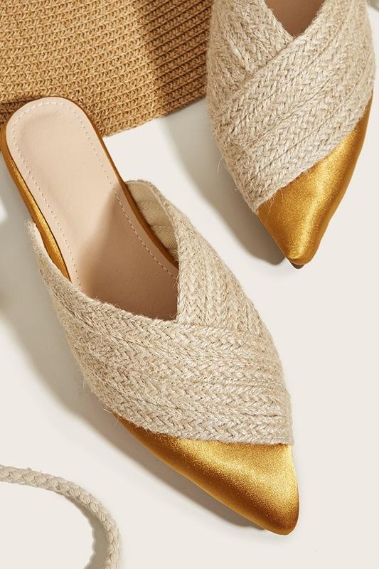 APPHIA | Dames Satijnen Gevlochten Slippers in Rietlook - Zomers, Comfortabel & Elegant