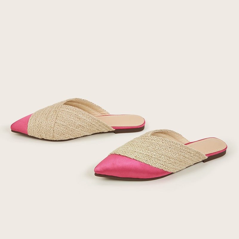 APPHIA | Dames Satijnen Gevlochten Slippers in Rietlook - Zomers, Comfortabel & Elegant