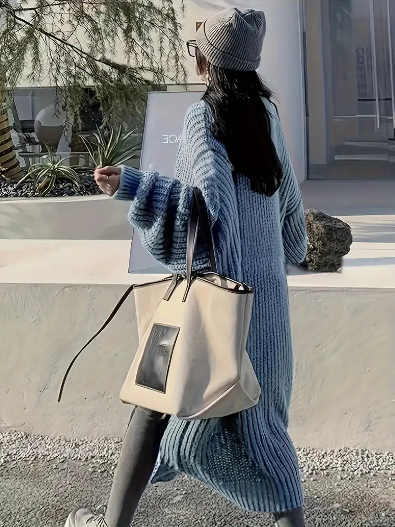 MAEVE | Oversized Gebreide Lange Damesvest – Warm, Stijlvol & Ultiem Comfort Voor Koude Dagen