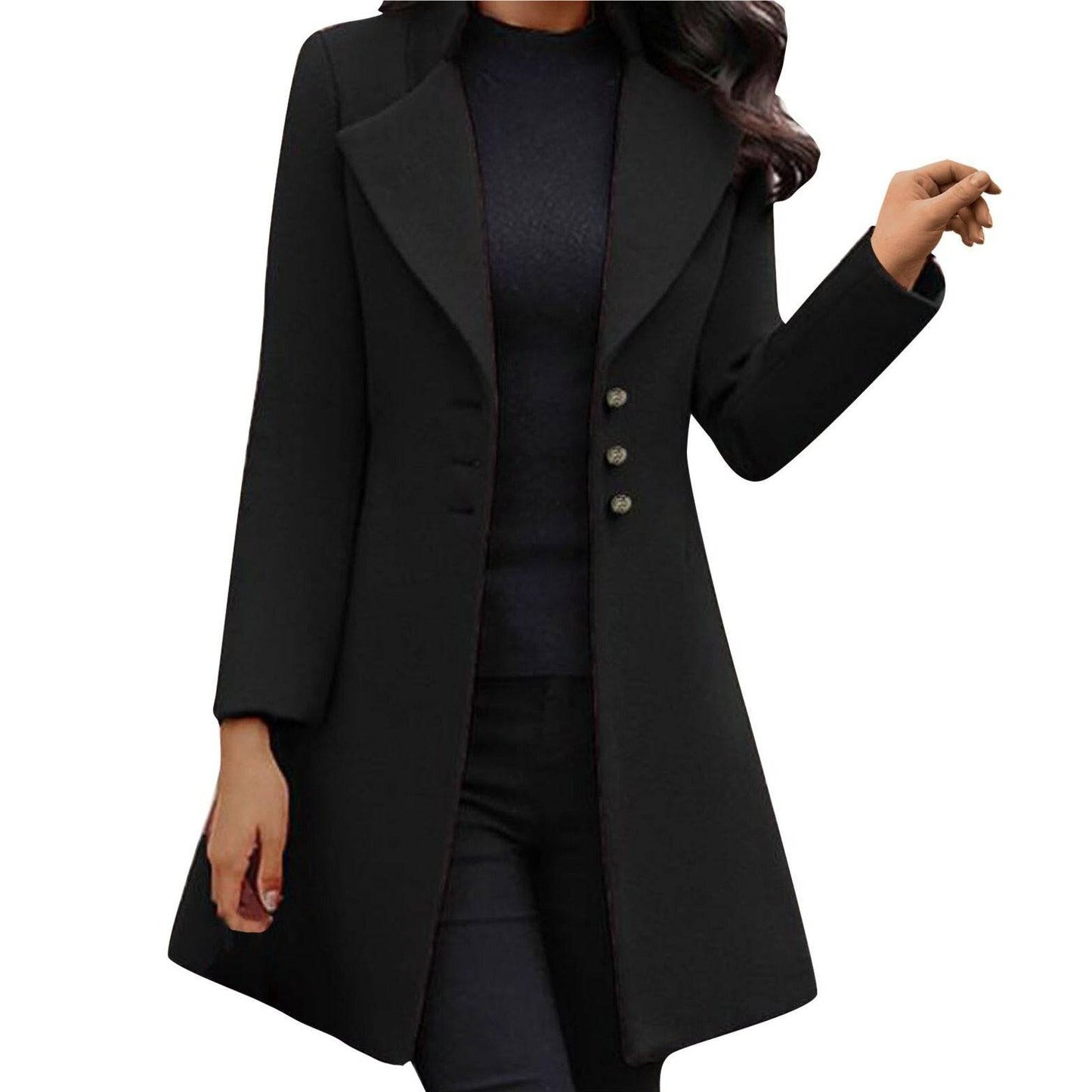 Lange Dames Mantel Jas – Italiaanse elegantie in Prestige wol, warm & stijlvol voor herfst en winter