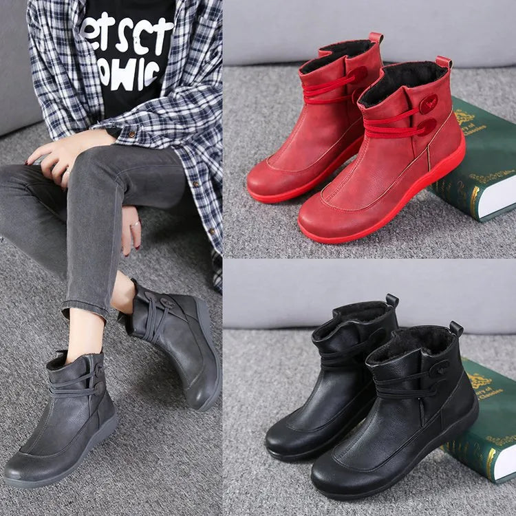 Comfortabele & Warme Dames Leren Boots – Lichtgewicht & Stijlvol