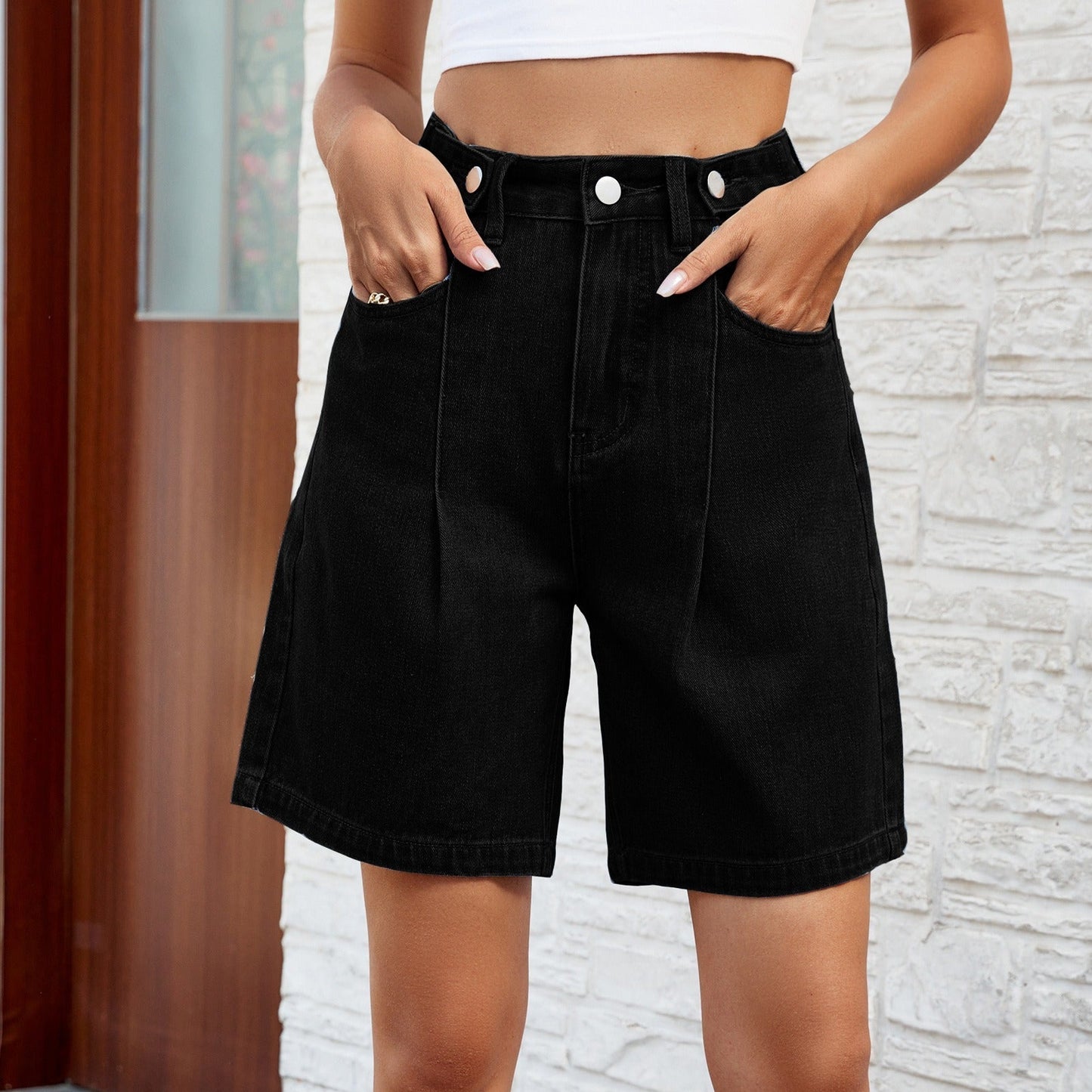 KENDRA | Dames Denim Oversized Short met Vintage Straight Fit – Casual, Comfortabel & Stijlvol