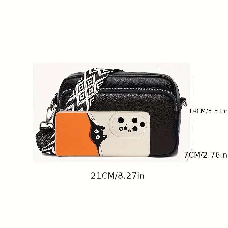 INÈS | Compacte Dames Crossbody Tas Met Brede Band – Praktisch, Chic & Ideaal Voor Onderweg