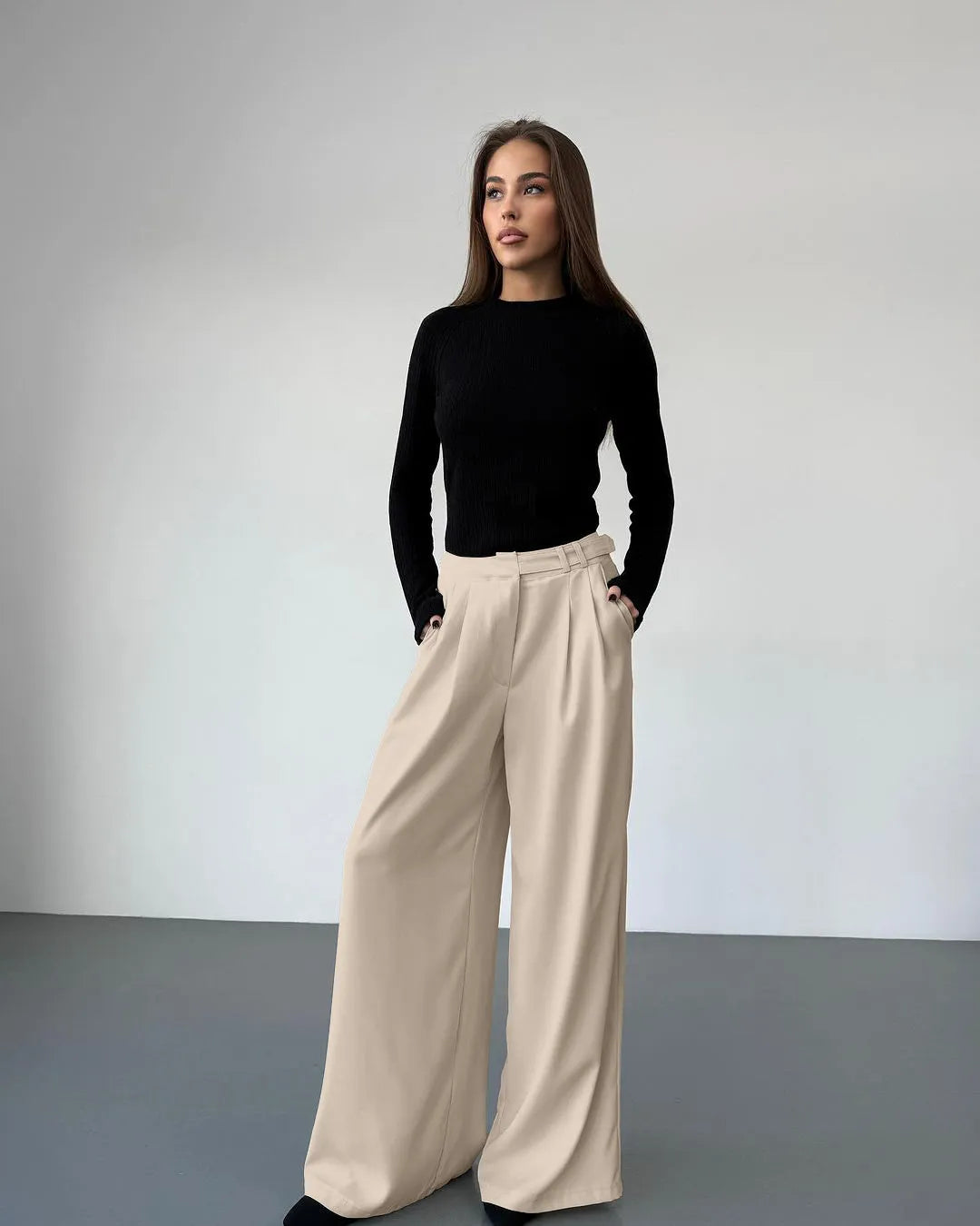 MATHILDE | Elegant Wijde Pantalon Voor Dames Met Uniek Taille-Detail – Comfort & Klasse Gecombineerd!