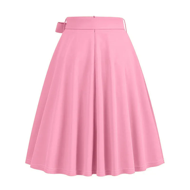 LOU | Elegante Dames A-lijn Midirok met Zijstrik – Hoog Getailleerd & Flatterend Silhouet