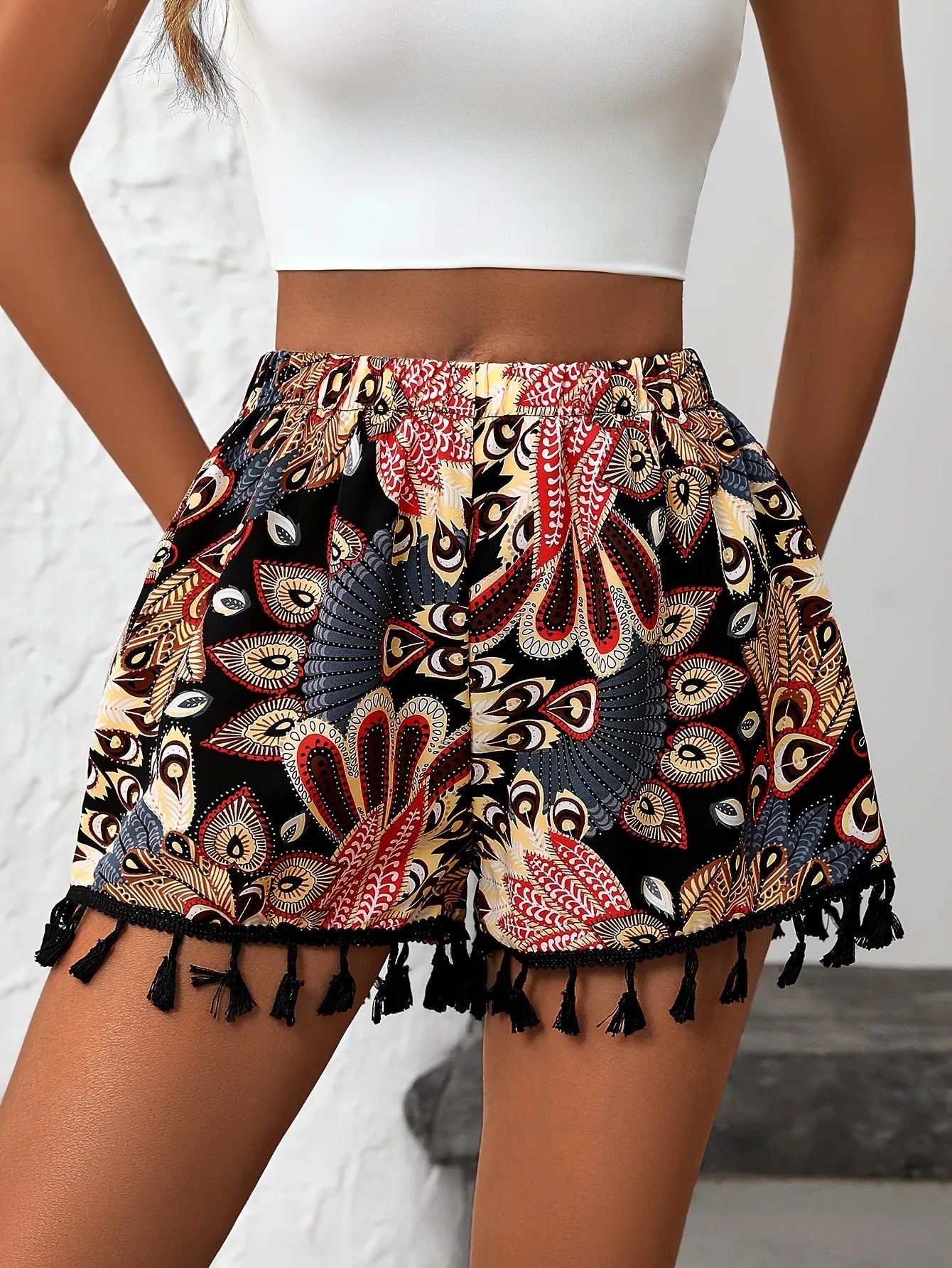 ZARA | Luchtig Dames Zomerbroekje met Boho Print en Kwastjes - Zomers, Stijlvol & Comfortabel