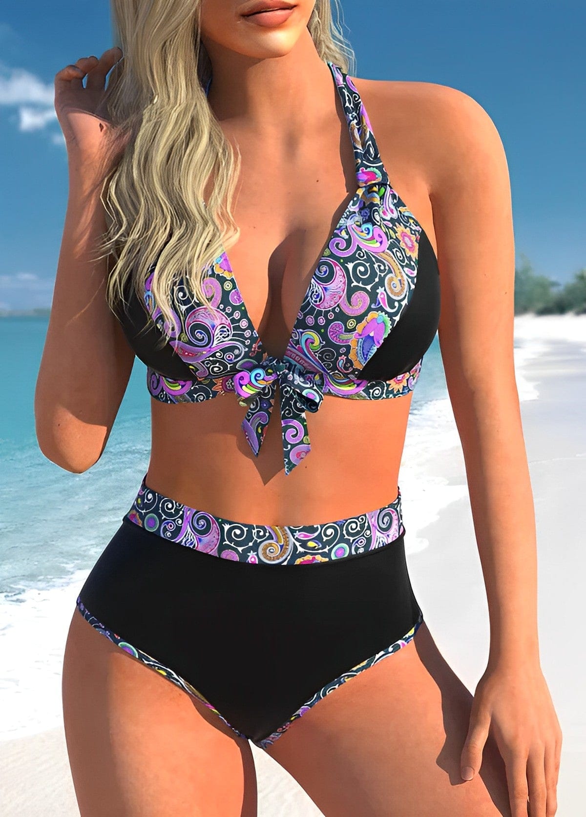 NOURA | Dames Bikini Met Halter top & Mandala Print