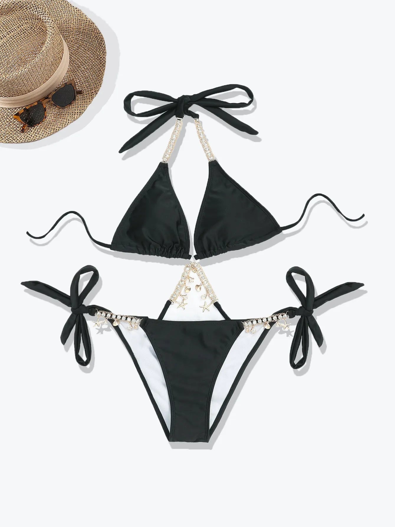 MARINA | Elegante Bikini met Diamantdetails en Zee-accenten - Zomers & Perfect voor vakantie