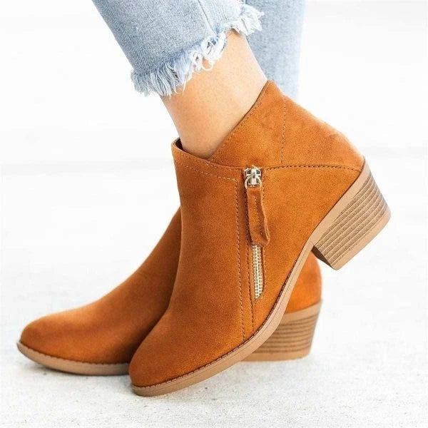 COLETTE | Comfortabele & Stevige Lage Laarzen met Hakje voor Dames