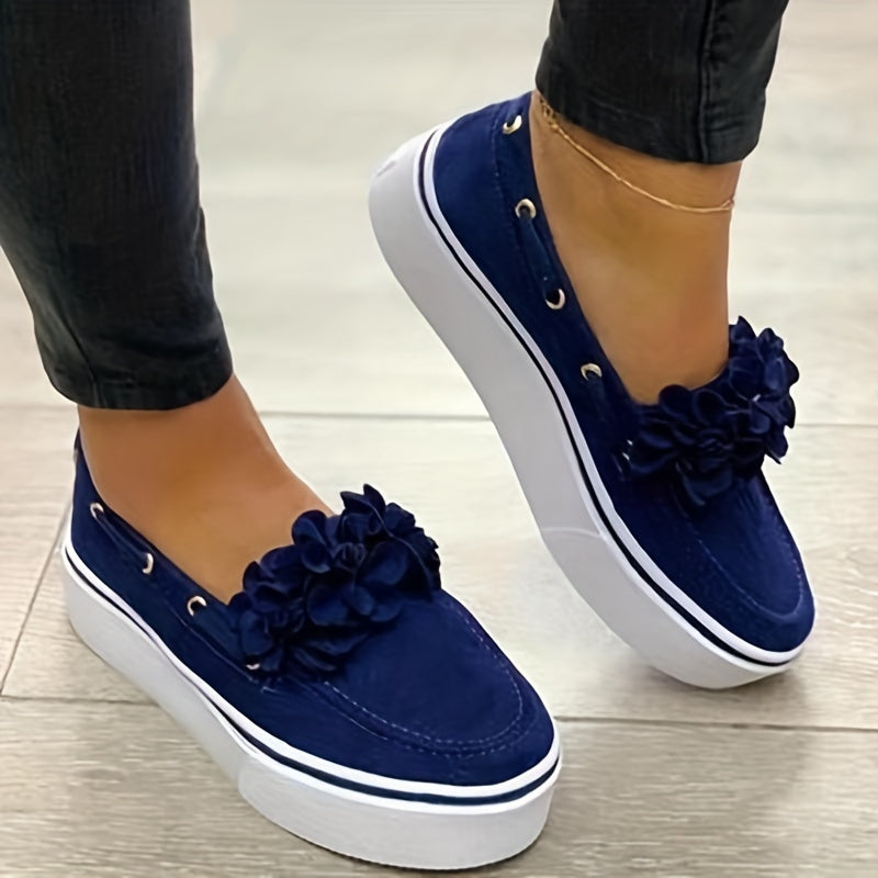 ABLA | Dames Loafers met Bloemenaccent en Platformzool