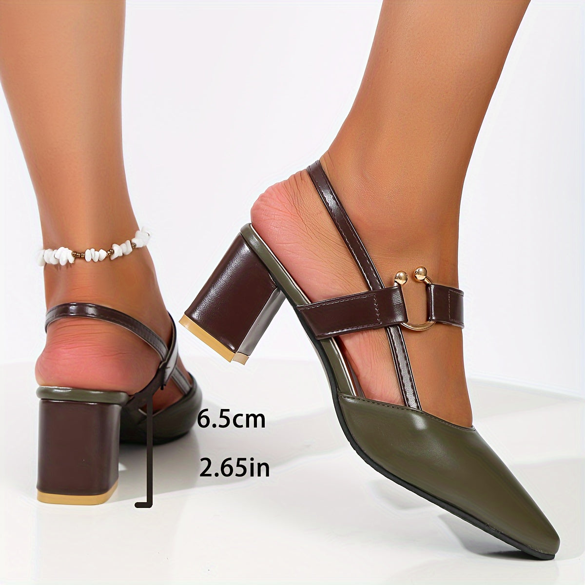MARINA | Slingbacks Met Spitse Blokhak – Verfijnd, Comfortabel & Perfect Voor Elke Gelegenheid