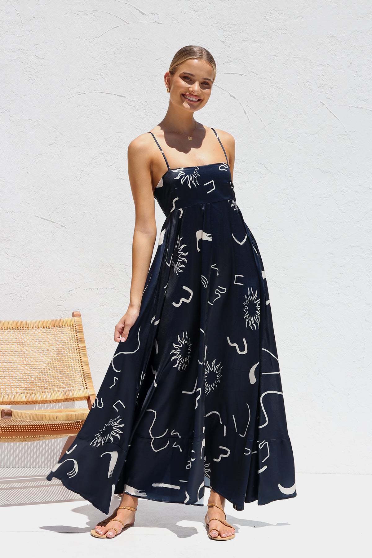 CHANTAL | Zomerse Maxi Jurk Voor Dames Met Grafische Print - Ibiza Style & Comfortabel