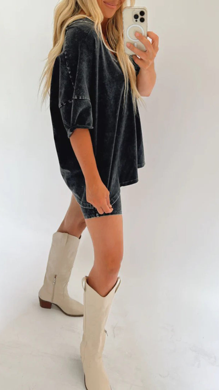 TOVA | Tweedelige Dames Comfort Set - Oversized Shirt Met Sportief Broekje
