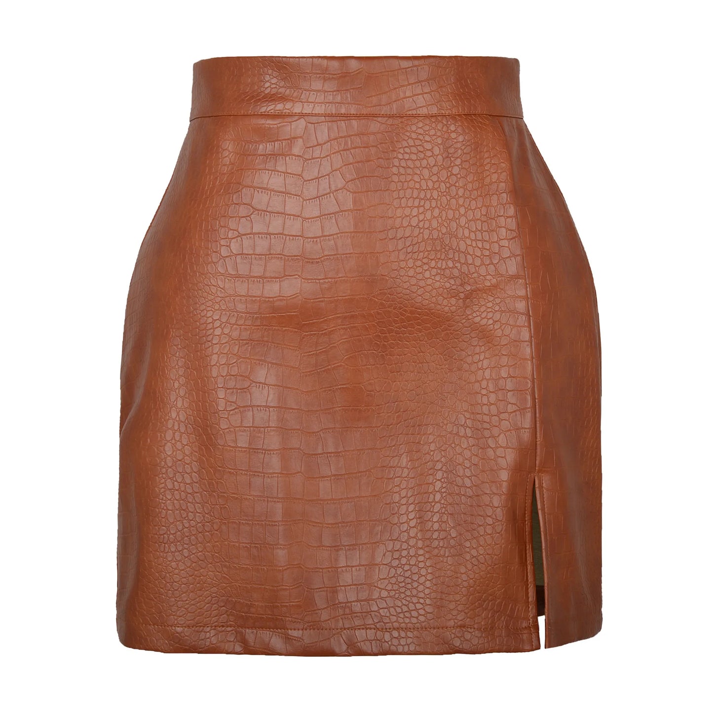LIYANA | Elegante Leren Rok Voor Dames met Croco Print