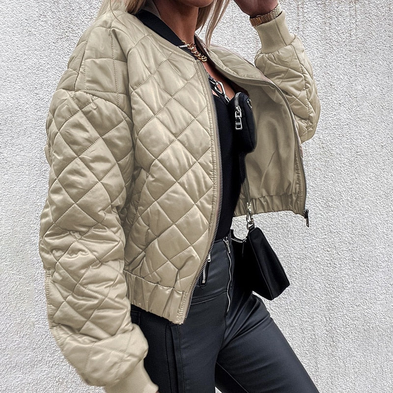 Dames Bomber Jack Met Patroon – Herfststijl Met Comfort En Warmte