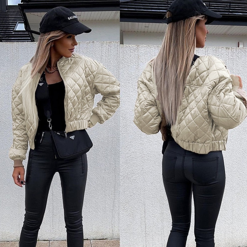 Dames Bomber Jack Met Patroon – Herfststijl Met Comfort En Warmte