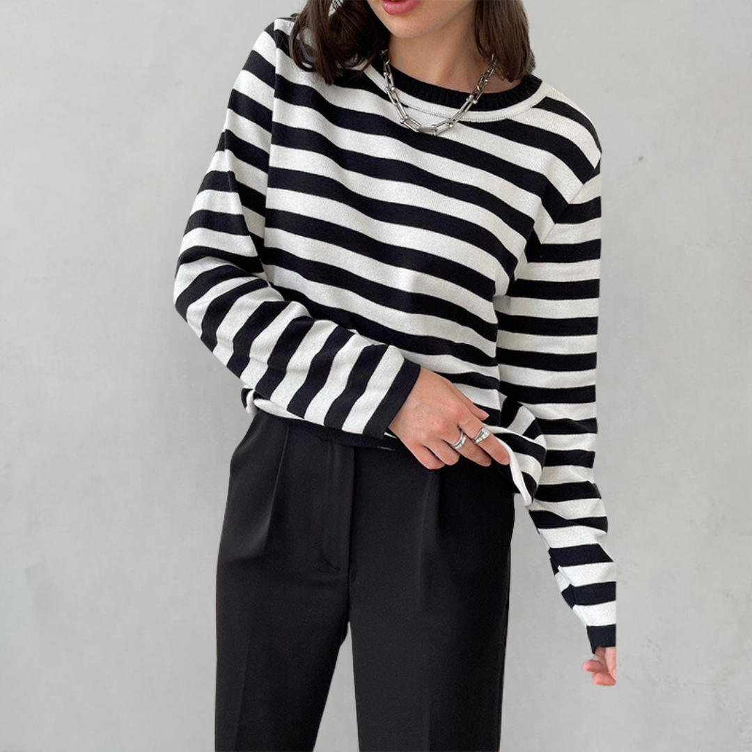 EZRA | Gestreept T-Shirt met Lange Mouwen voor Dames – Tijdloos, Comfortabel & Perfect te Combineren