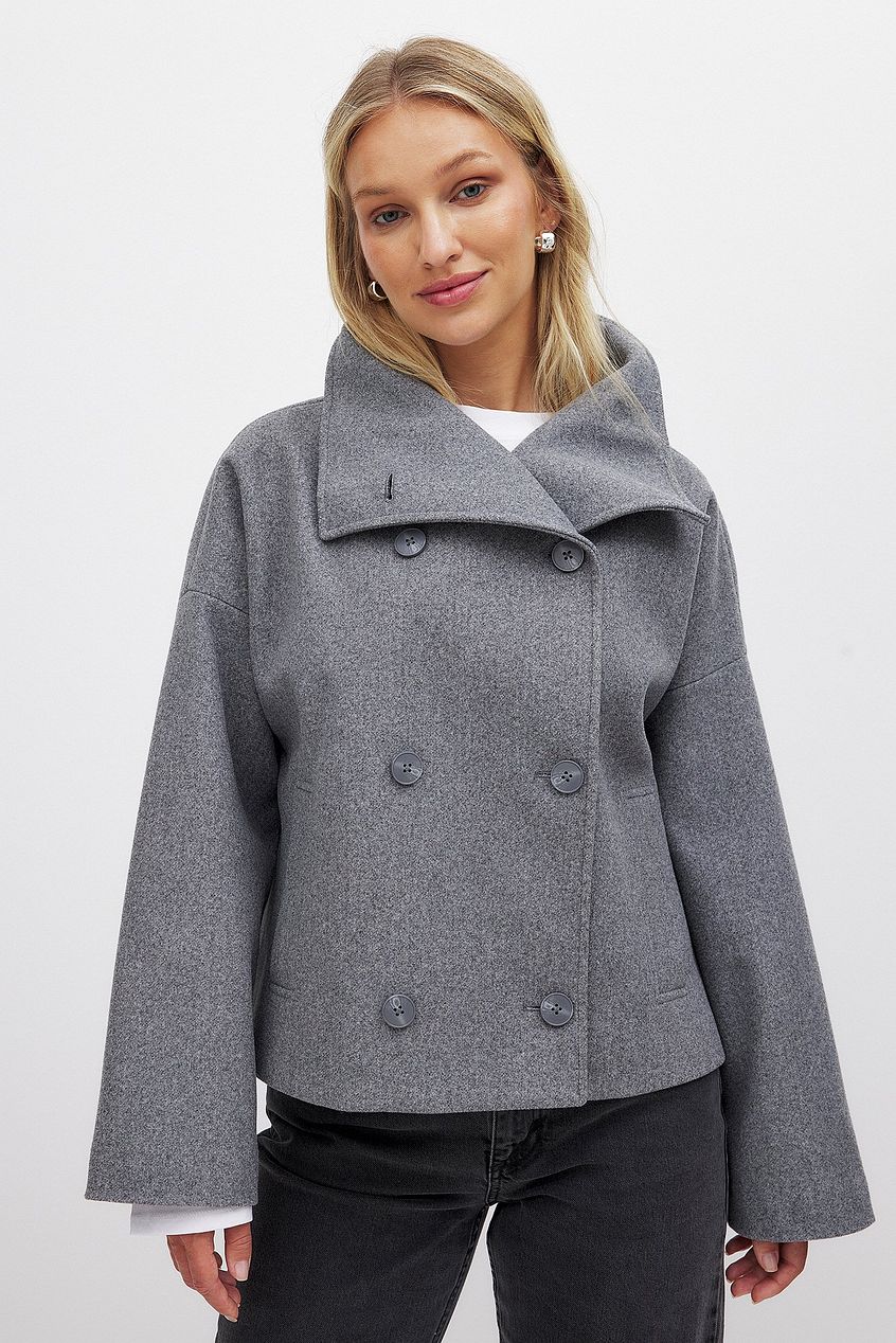 ELISE | Luxe Wollen Korte Damesjas Met Knopen – Elegant, Warm & Perfect Voor de Herfst & Winter
