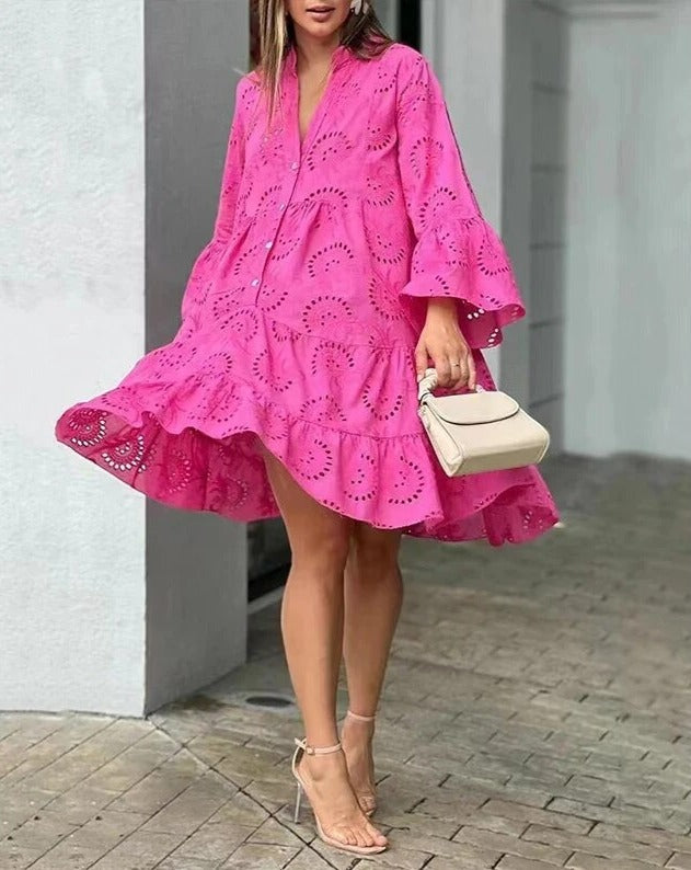 FRANCESCA | Tijdloze Zomer Jurk Voor Dames - Laagjes en Kant Details