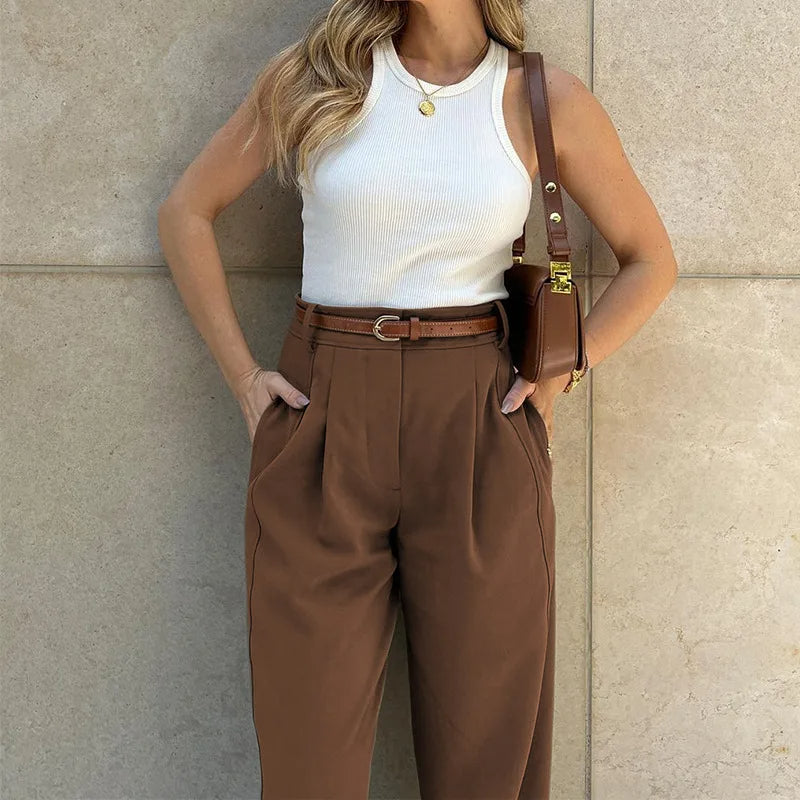 KANA | High Waist Wide Leg Broek – Elegant, Comfortabel & Tijdloos Mooi